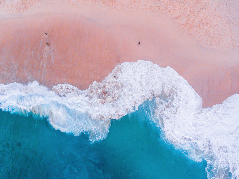 Komodo pink beach aerial view